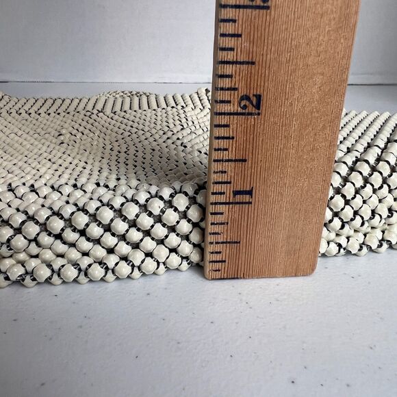 Vintage Antique Whiting & Davis Co. Alumesh Bags Ivory Metal Mesh Handbag Purse - Picture 12 of 12